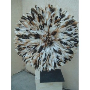 21" Natural-Multi-color   / African Feather Headdress / Juju Hat / 1st. Quality   192604940855
